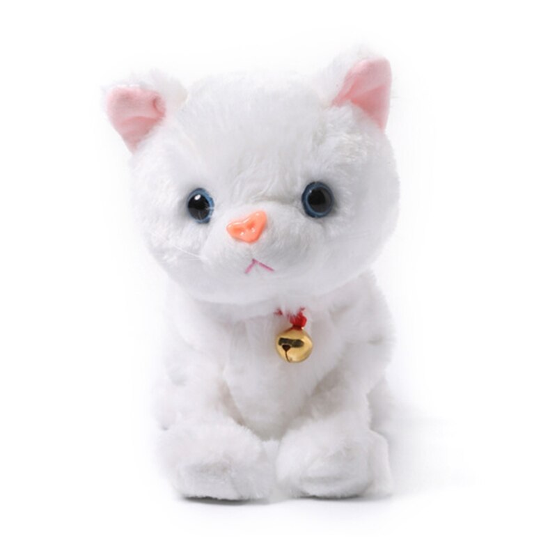 Elektryczny inteligentny pluszowy wokalny kot domowy chodzenie wypchane zwierzę zabawka smycz sterowanie elektroniczne interaktywne chodzenie machanie: B