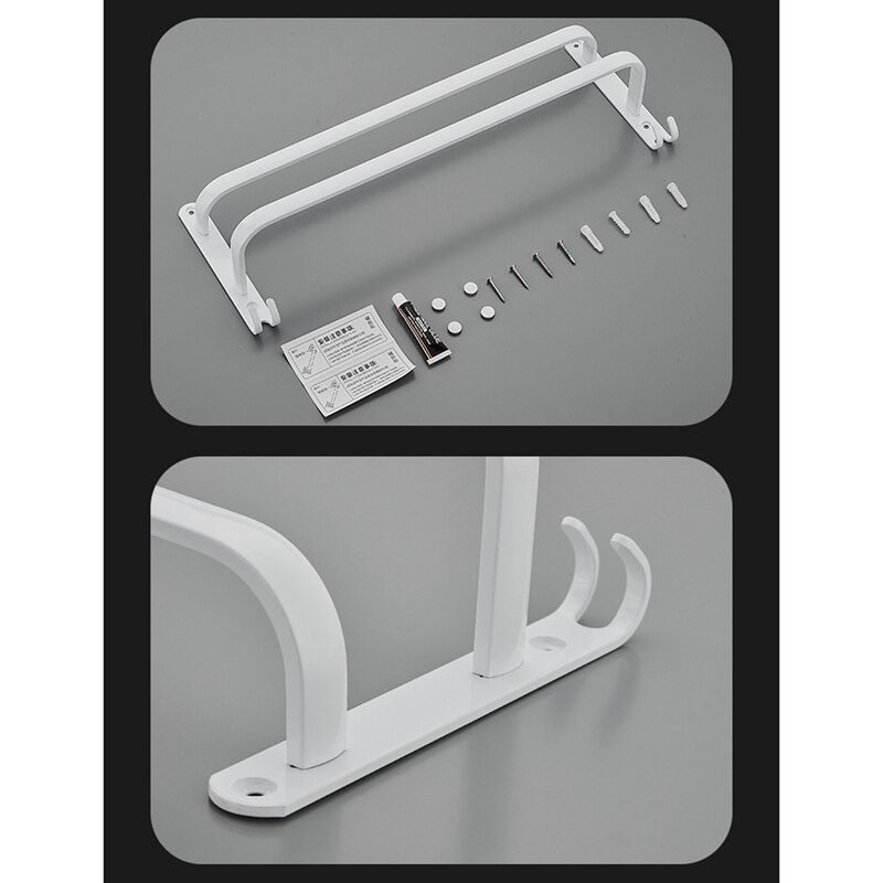 Towel Hanger Wall Mounted Towel Rack Bathroom Space Aluminum White Towel Bar Rail Matte Towel Holder