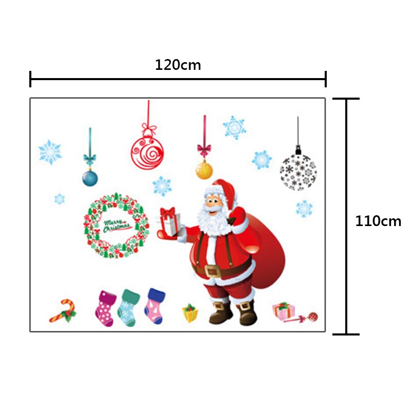 Fönster klistermärke jul god jul dekoration för hem ornament garland år hemmakontor dekor: E