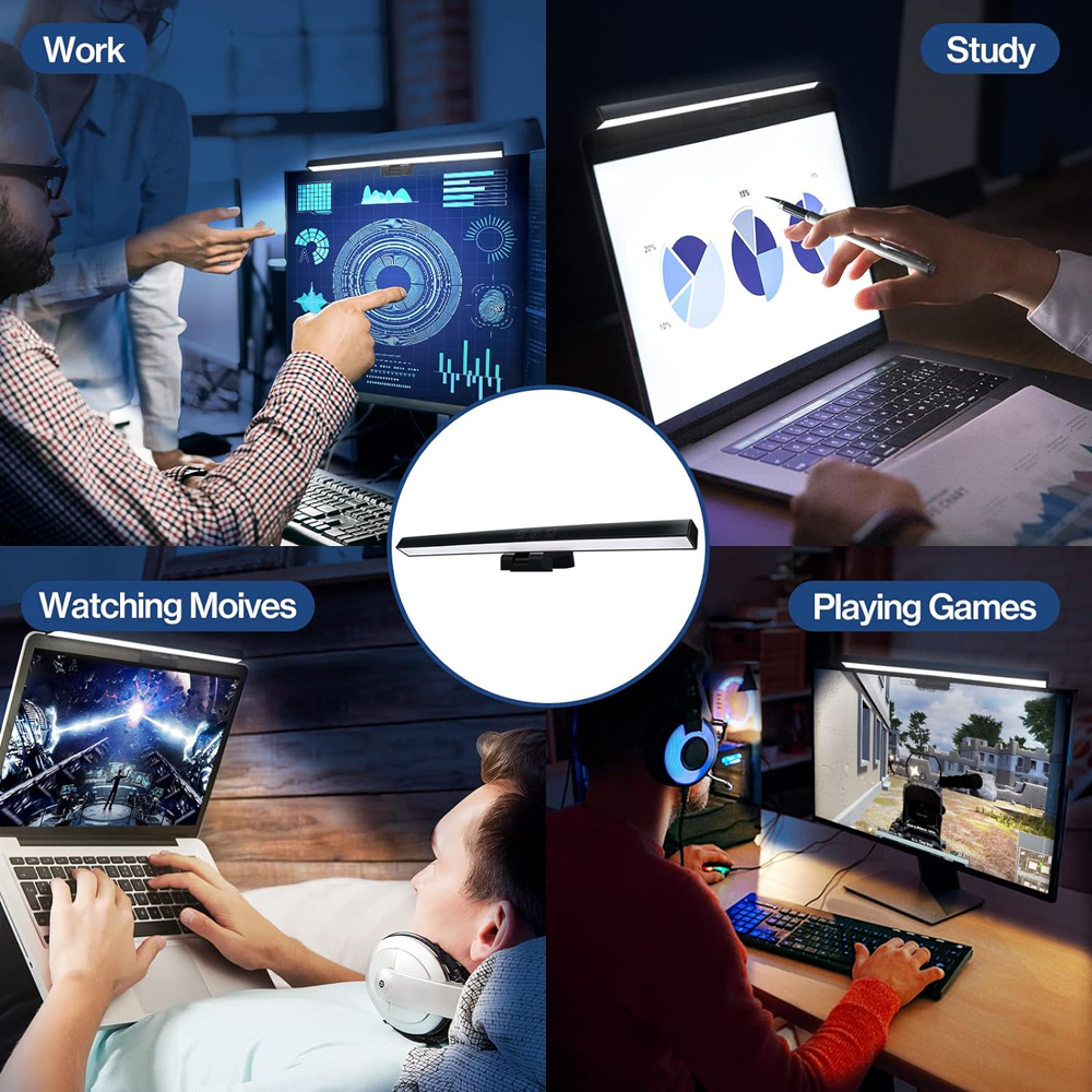Luce a Clip per schermo del Computer luce asimmetrica per dormitorio protezione per gli occhi Computer Desktop Monitor per Laptop schermo a sospensione