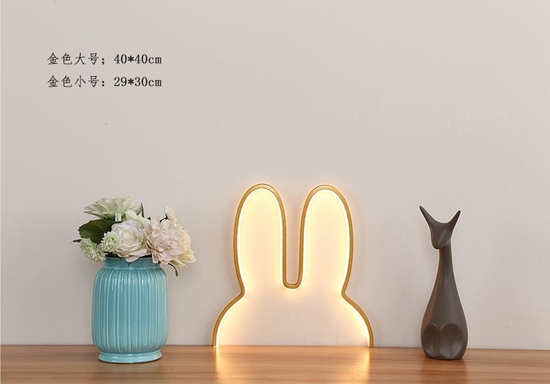 Kanin natlamper usb-drevet led-lampe sød dyr led natlampe børn baby ved siden af bordlampe soveværelse natlampe: Hvid / Grøn