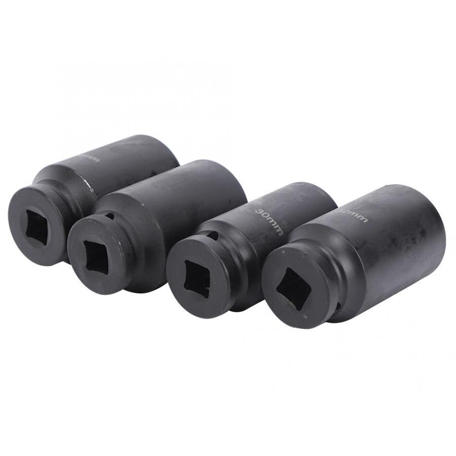 4Pcs 1/2Inch Drive Impact Socket High Hardness Chrome Molybdenum Steel Double Hex