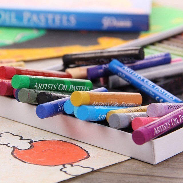 MUNGYO-MOPS Pastel al óleo, 12/25/48 colores, Pastel de aceite de forma redonda para artista estudiante, grafiti, pintura, lápiz de dibujo, crayón suave