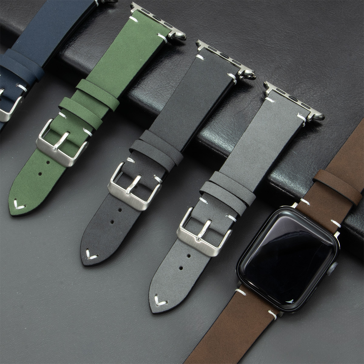 Leather Strap for Apple Watch Band Ultra 2 49mm 46mm 42mm 45mm 44mm 42mm 40mm 41mm Watchband for Iwatch Series 10 9 8 7 6 SE 5 4