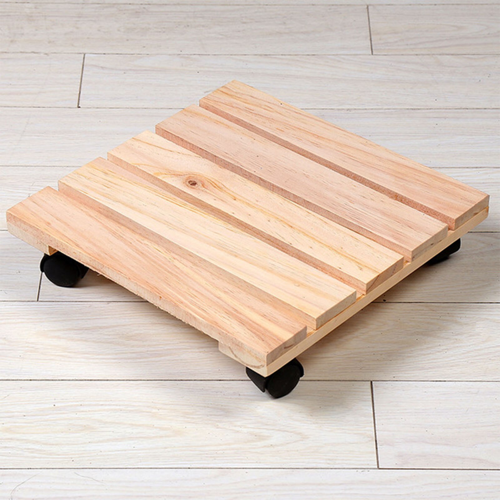 Planteur en bois Caddy avec roues universelles Pot de fleur support de rouleau outils de plantation de jardin support de Pot support de planteur carré