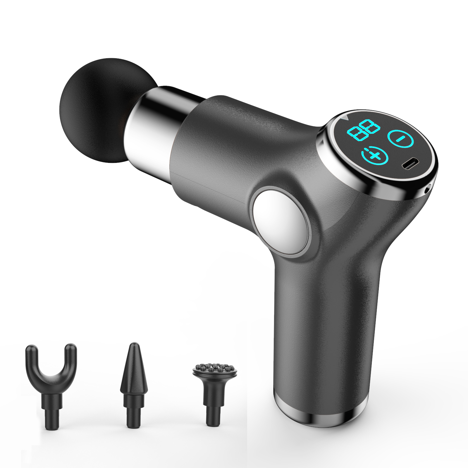 Electric Massage Gun 6-Level Variable Frequency Vibration Fascial Gun Muscle Massager for Pain Relief Portable Quiet Massager: Grey