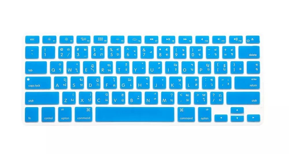 Thai us keyboard cover skin til macbook air 13 15 pro retina 13.3 15.4 thailand keyboard protector til apple mac book keyboard: Mangler blå
