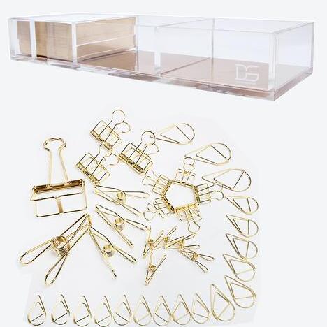 acrylic notes box transparent transparent metal la... – Vicedeal