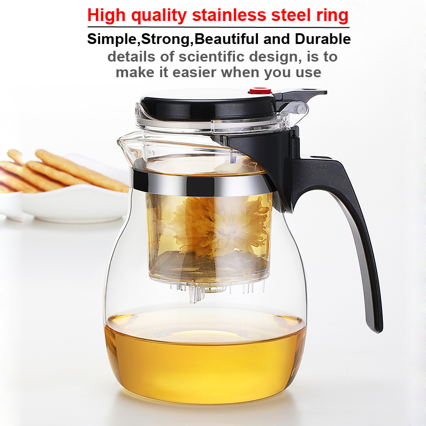 WALFOS Heat Resistant Glass Teapot Chinese kung fu Tea Set Puer Kettle Coffee Glass Maker Convenient Office Tea Pot
