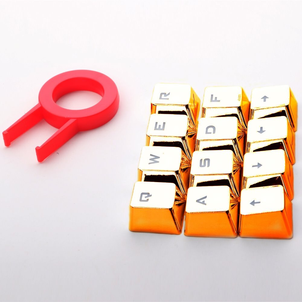 Gouden Kleur 12 key Caps PBT backlit WASD Richting Keycaps Met Keycap Puller Voor Cherry MX Switches Mechanische Gaming Toetsenbord