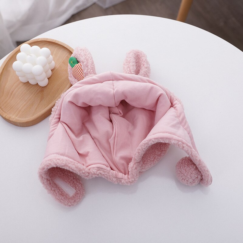 Winter cartoon baby muts set plus fluwelen baby capuchon muts jongens meisjes mutsen kinderen winddichte outdoor ski mutsen baby pluche muts