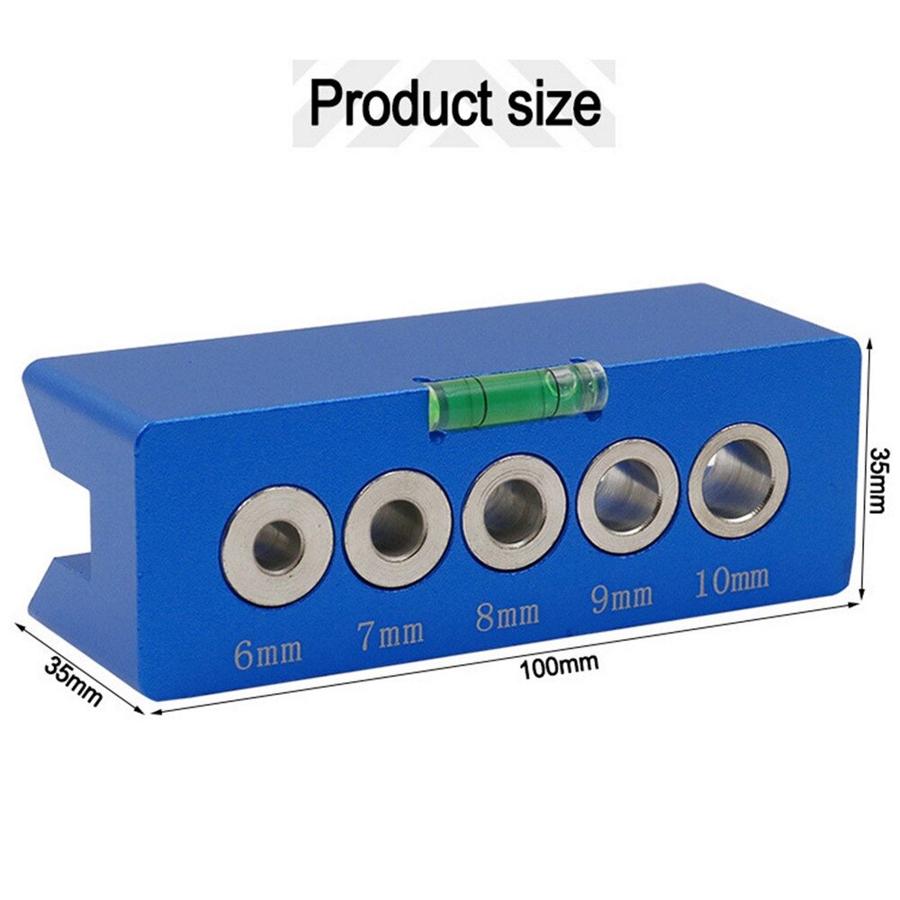 Drill Guide Locator Jig 6/7/8/9/10mm Handheld Pocket Hole Jig Set Woodworking Wood Dowel 90 Degree Drill Straight Angle Locator