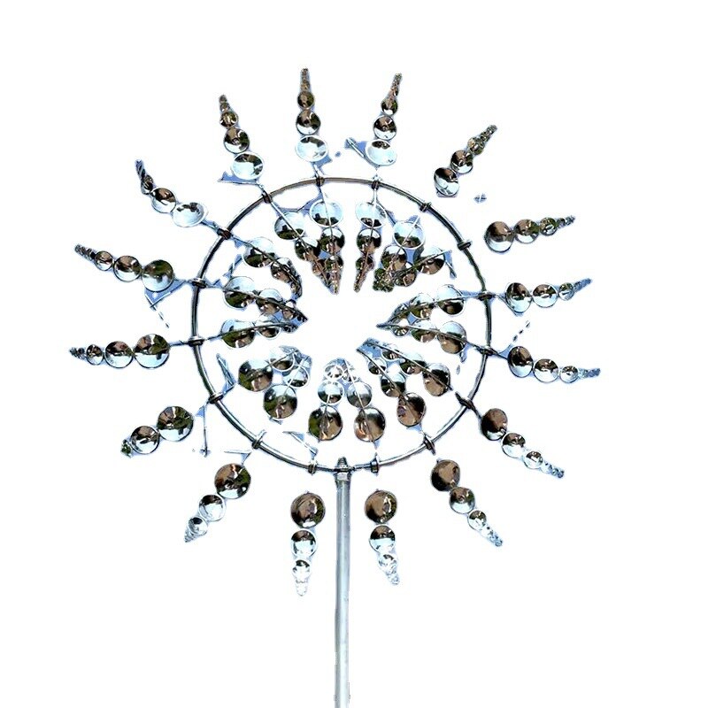 Metal Windmill Wind Chime Outdoor Metal Windmill Nine Bone Windmill Home Yard Patio Lawn Garden Decoration Supplies: G