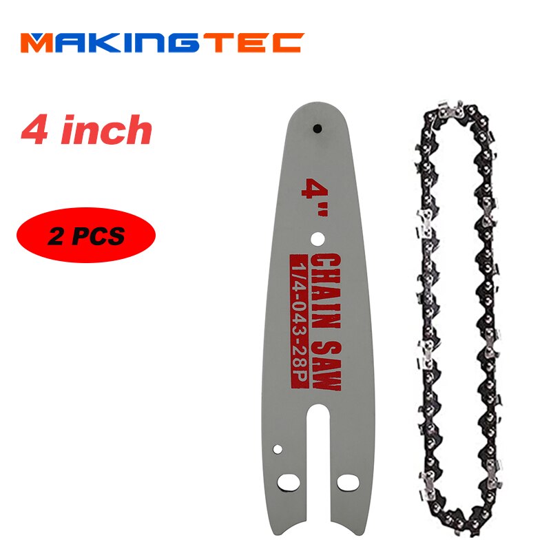 MAKINGTEC 4 inch Chain 6 Inch Replacement Chain Electric Cordless Chainsaw Garden Power Tools One-handed Woodworking Pruning: MK-4inch-02