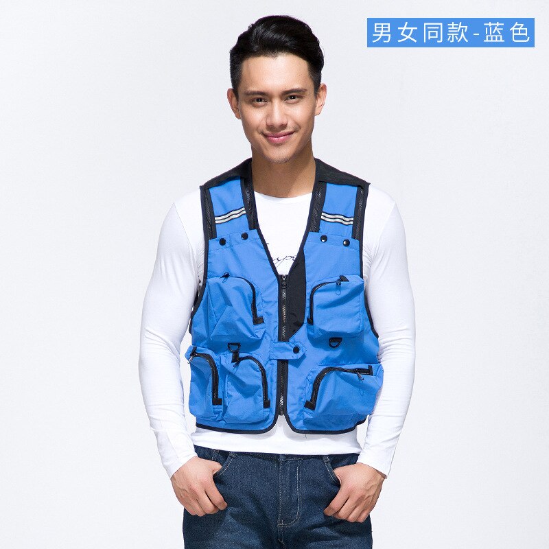 Fotografie vest reclame visserij heren canvas multi-pockets rood reporter regisseur outdoor vest