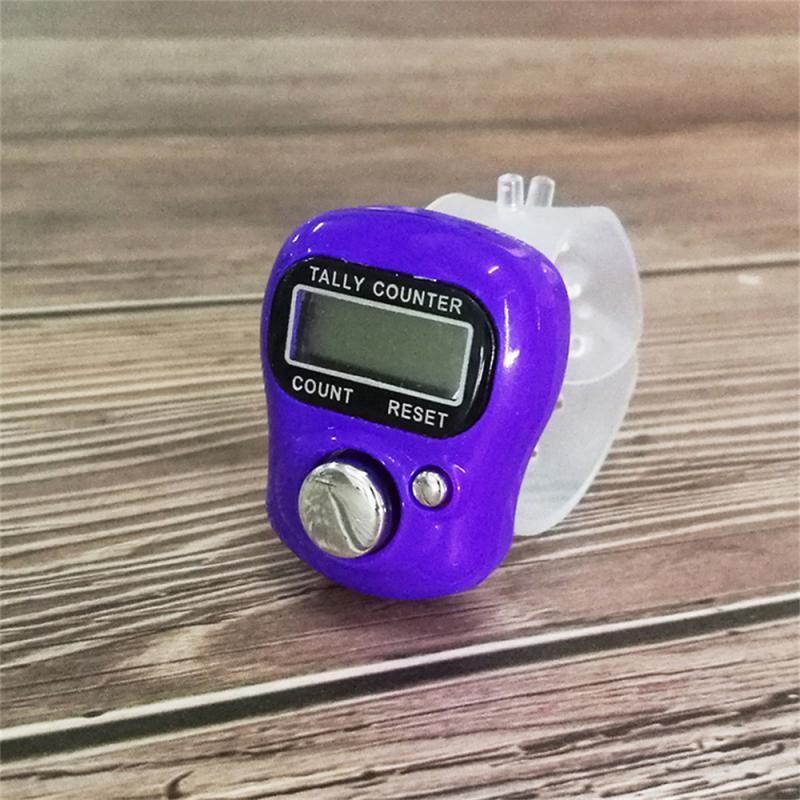 Mini compteur d'anneaux numérique LED, compteur de comptage électronique portatif, compteur de doigt pour les sports de prière et les compteurs de Fitness: Gris foncé