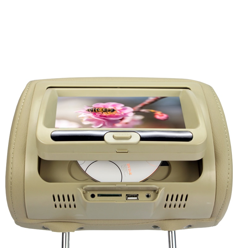 General DC12V 7 pulgadas reposacabezas de coche DVD PlayerTFT LED pantalla Auto reposacabezas Monitor pantalla táctil DVD USB SD IR juego altavoz