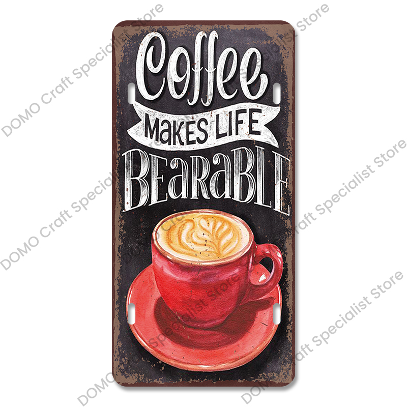 Placa de licencias de café, carteles de hojalata de Metal Vintage, placas de Metal Retro para café, cocina, sala de estar, decoración artística de pared del hogar