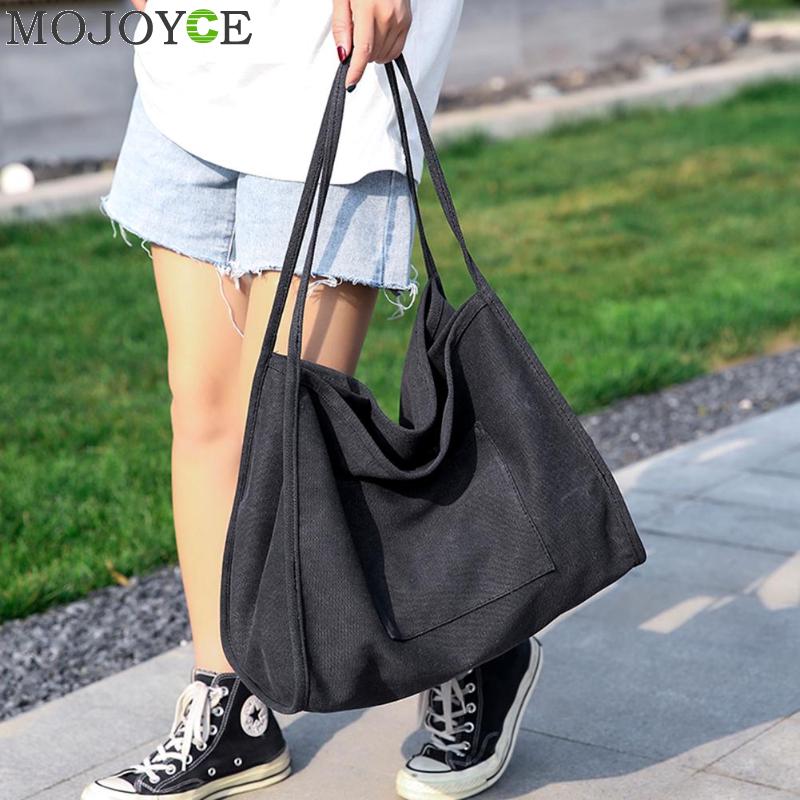 Mode Dames Effen Kleur Schouder Handtassen Zomer Strand Vrouwen Grote Capaciteit Top-Handvat Tassen Casual Canvas Shopping Totes