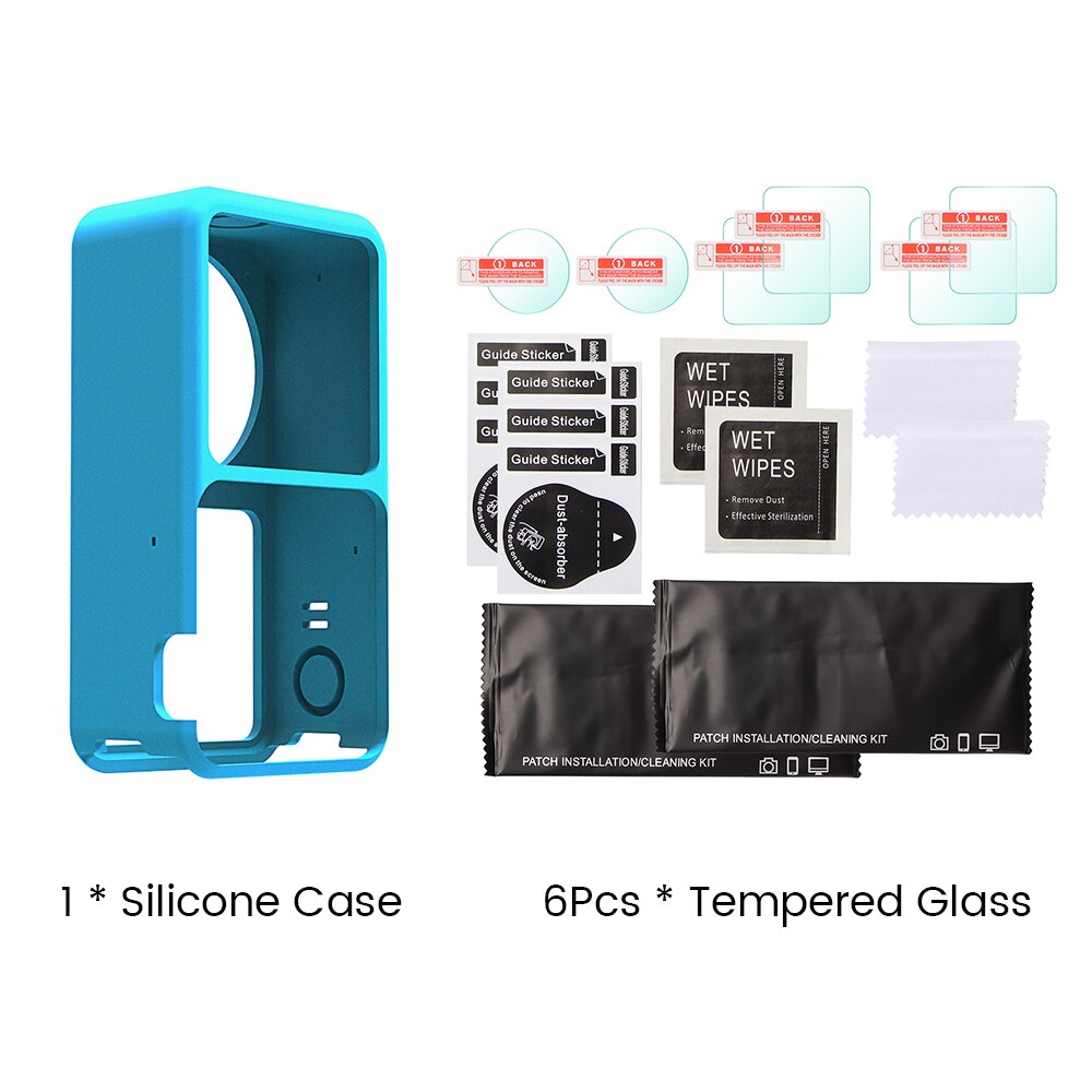 DJI Action 2 Soft Silicone Case Dustproof Protective Case Anti Frame Shell for DJI Osmo Action 2 Sports Camera Accessories: Combo 6