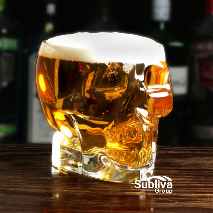 Verre de crâne pour bière, 2 pièces, 150ml, stein shot, verre de vin, tête de whisky