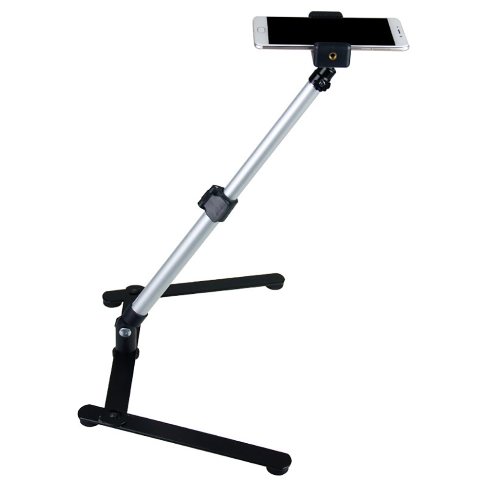 Conjunto de suporte de mesa ajustável para fotografia equiment mini monopé + telefone clipe de luz de preenchimento de controle bluetooth
