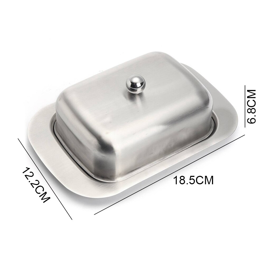 Butter Box Stainless Steel Butter Box Butter Serve Tray Cheese Storage Tray Cheese Storage Box with Lid Cheese/Butter Container: 1