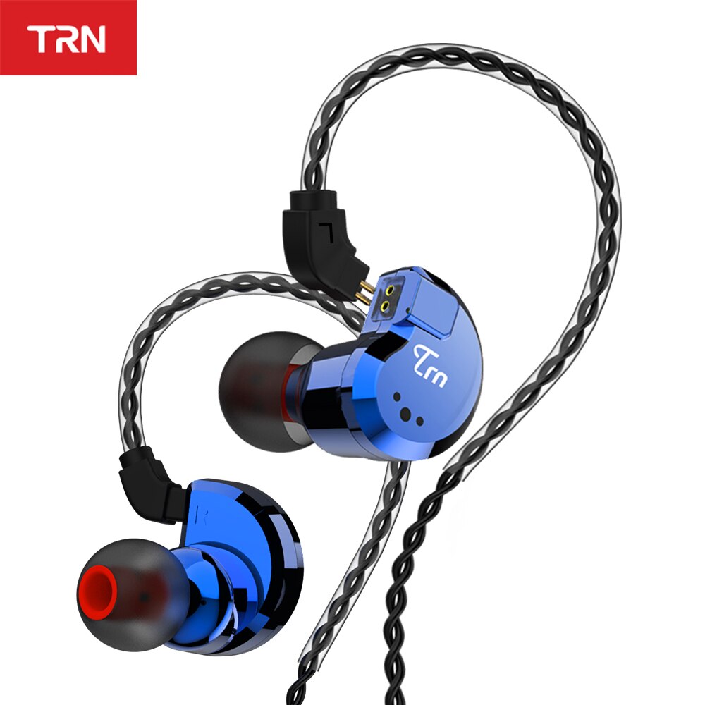TRN V80 2DD + 2BA híbrido en la oreja ohr HIFI DJ Monitor correr deporte Auriculares auriculares con 2 pines desmontable