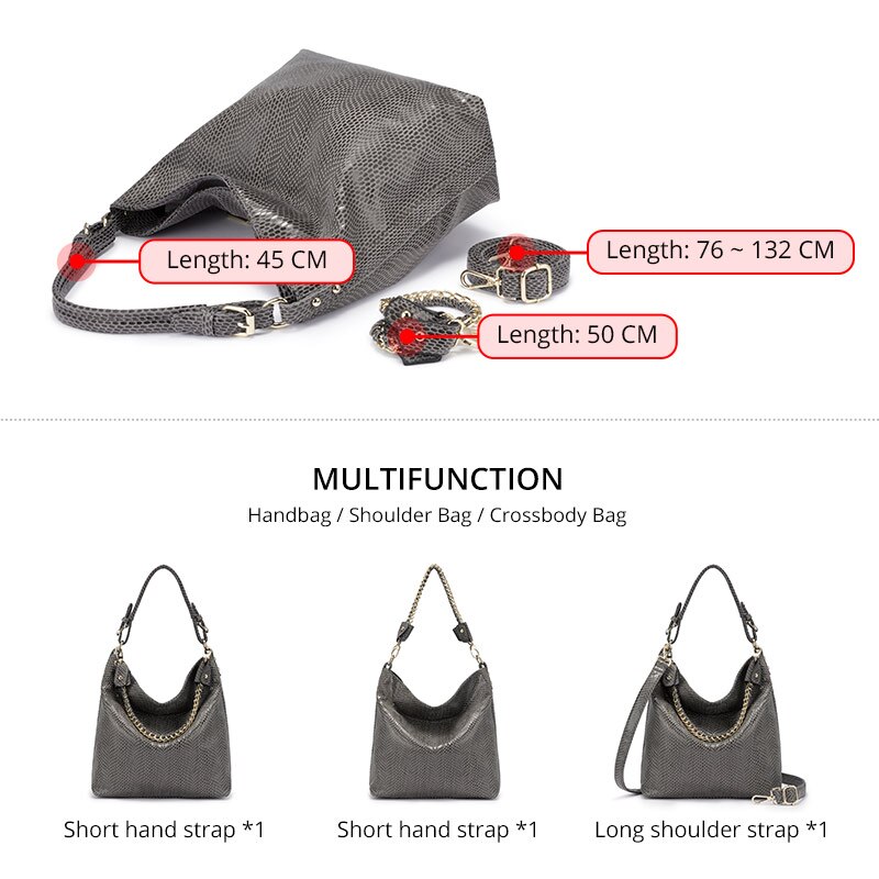 REALER-Bolso de hombro grande con asa superior para mujer, bandolera de cuero artificial con cadena,