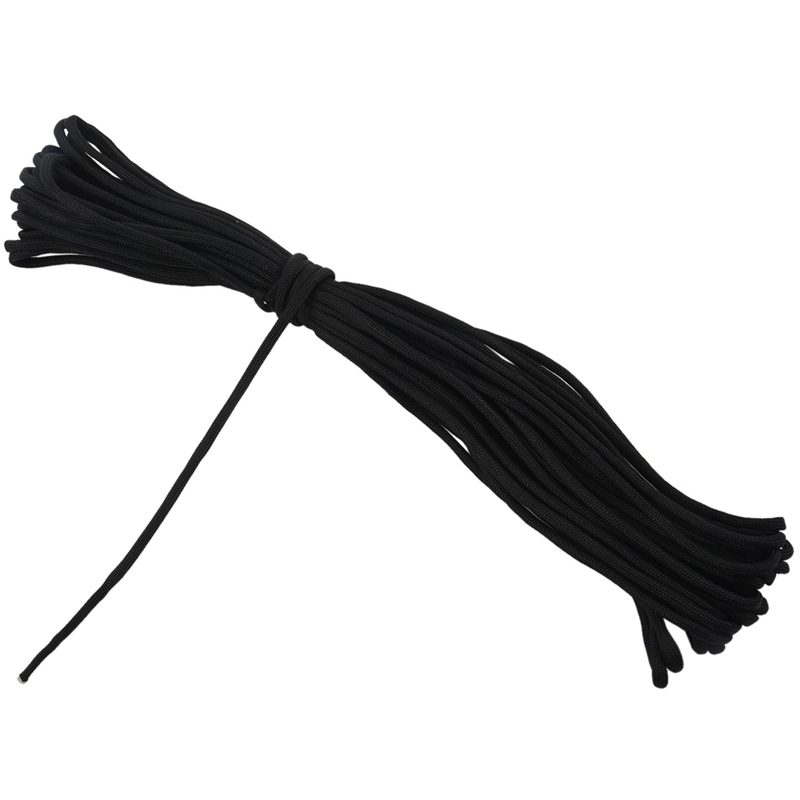 Paracorde – corde de Parachute 550, fil à 7 brins pour escalade, Camping, boucle, noir, 50 pieds