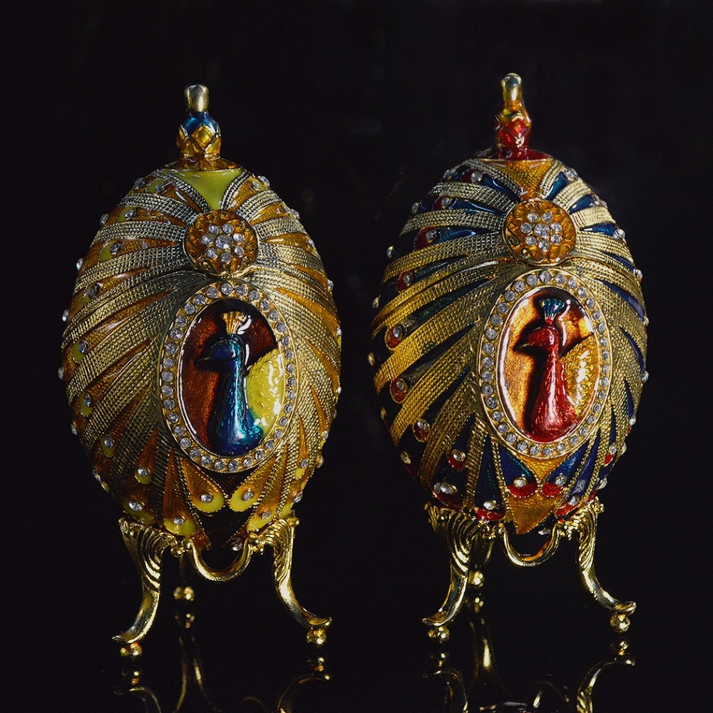 QIFU Goedkope Metalen Prachtige Mooie Faberge Ei Voor Home Decoratie