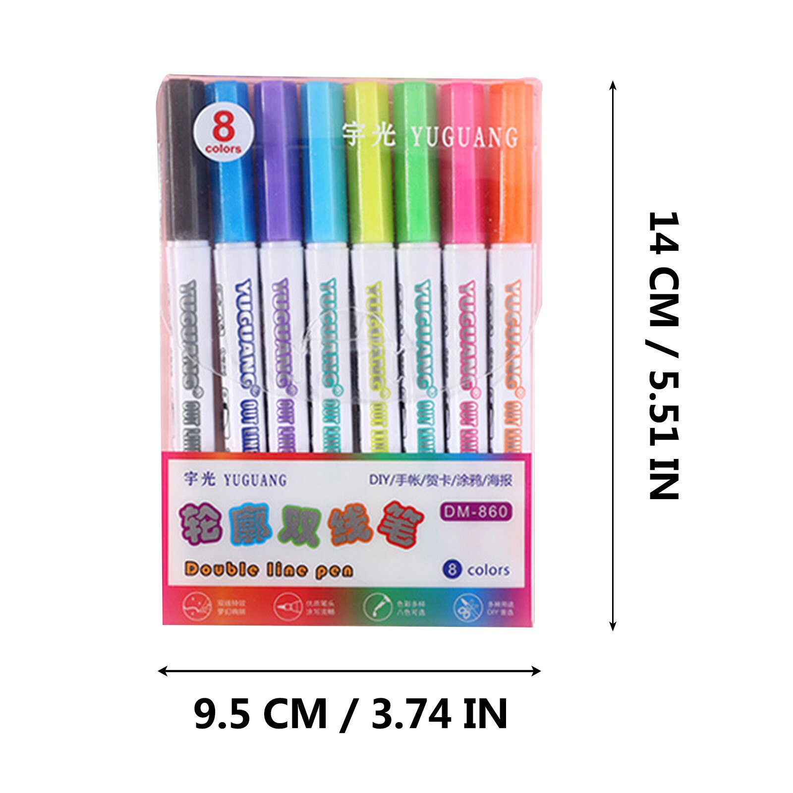 Dubbele Lijn Pen Metallic Kleur Magic Overzicht Markeerstift Diy Album Highlighter Markeerstiften Schilderen Kantoor Schoolbenodigdheden # G30: Default Title