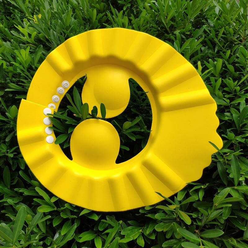 Bouchon de shampooing sûr réglable douche bain protéger doux EVA mousse imperméable chapeau pour bébé lavage cheveux bouclier pour enfant douche: Yellow