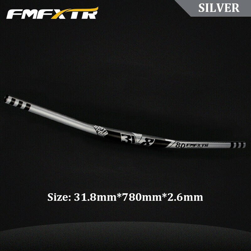 FMFXTR MTB Bicycle Handlebar Aluminum Alloy 780*31.8mm Racing Bike Rise Handlebar Mountain Bike Handle Bars Cycling Accesorios: Sliver -31.8-780