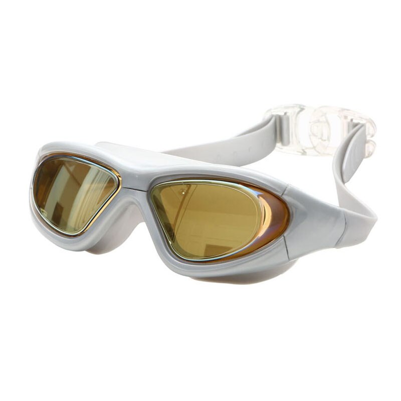 Gafas de natación graduadas para miopía, lentes ópticos de silicona para piscina, antiniebla, impermeables, para hombres y mujeres: Gray