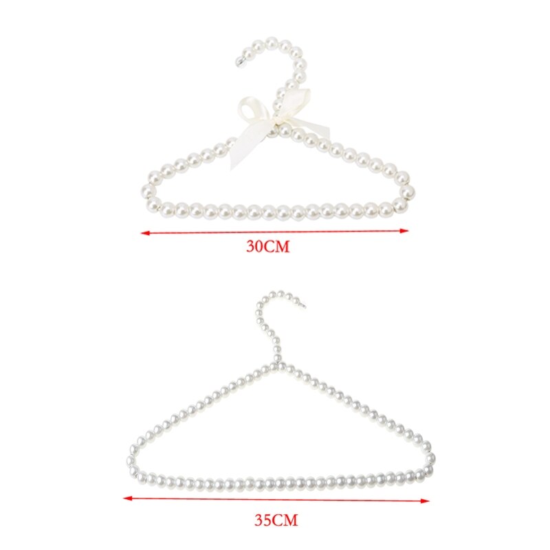 Cintre en plastique Imitation de perles pour vêtements, organisateur de stockage de robe et de manteau, support sec pour enfants et animaux domestiques