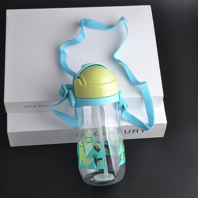 230/450 ml Peuter Zuigeling Water Fles Kinderen Babyvoeding Cup Leuke Cartoon Gedrukt Veilig Mooie Baby Water Cup met Stro