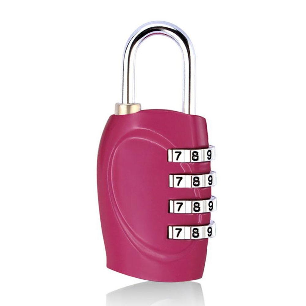 4 Dial Digit Password Lock Combination Suitcase Luggage Metal Code Password Locks Padlock Travel Safe Anti-Theft Cijfersloten: Rose Red