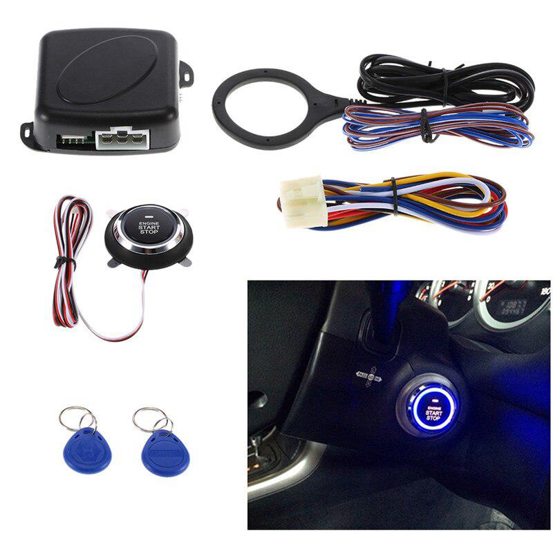 Auto Car Anti-theft Burglar System Alarm Engine Starline Push Button Start Stop RFID Lock Ignition Switch Keyless Entry System