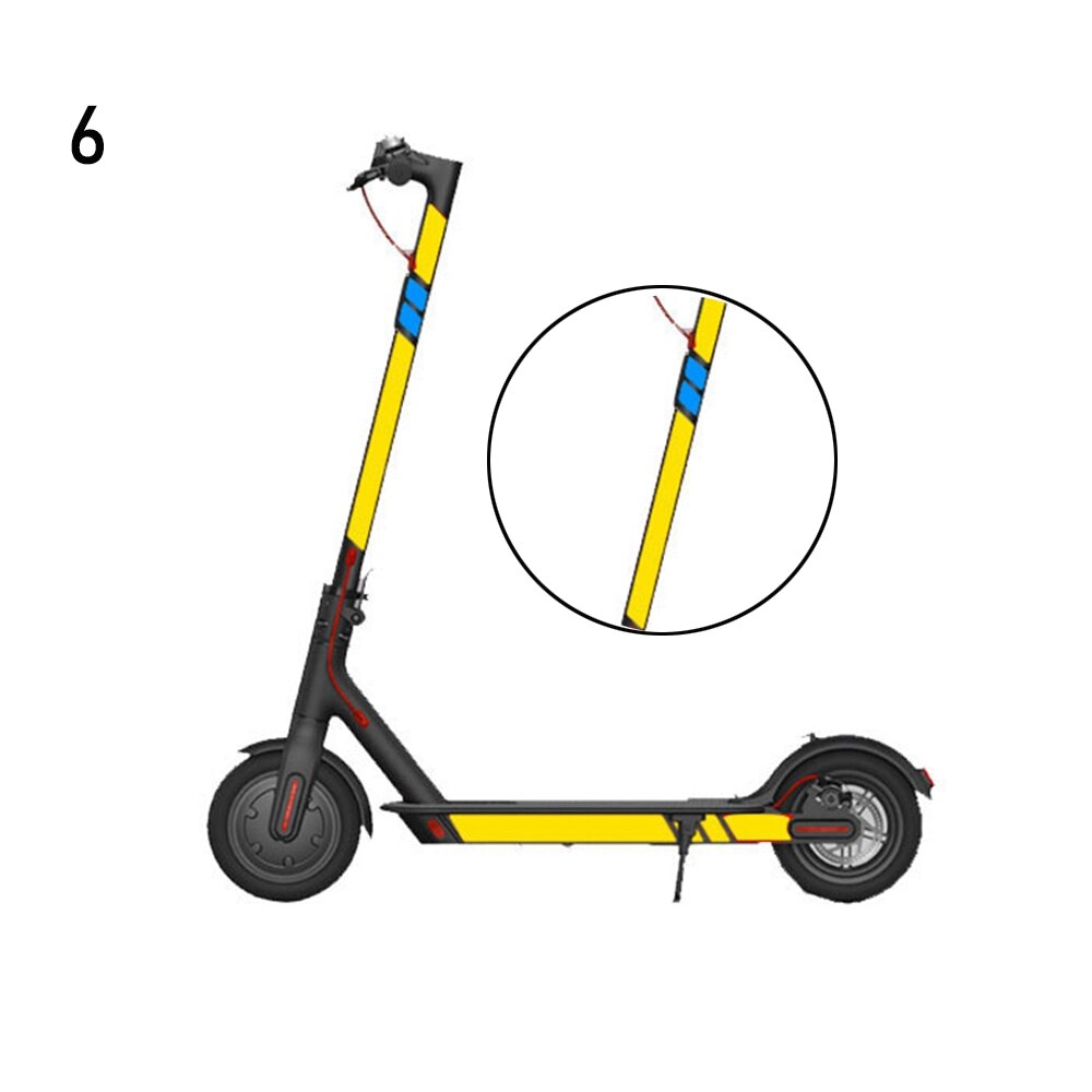 1 Set 20 Colors Reflective Styling Stickers Xiaomi Mijia M365 Night Safety Decal Skateboard Warning Strip Electric Scooter Parts: 06