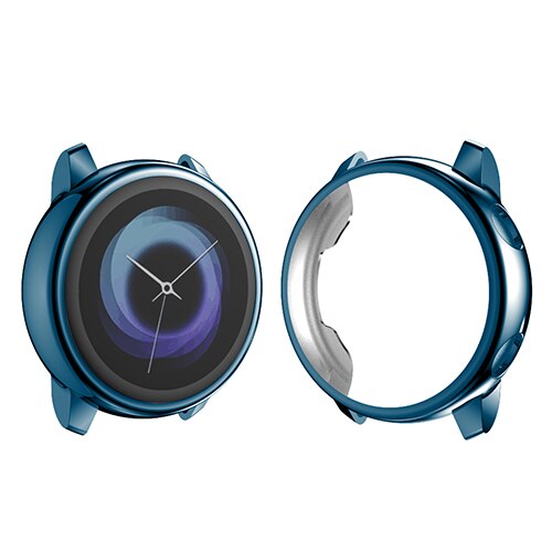 Boîtier pour Samsung galaxy watch, Protection complète en silicone souple, Protection d'écran, pour active galaxy watch: Dark blue