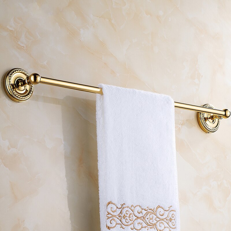 Badkamer Accessoires Bad Hardware Set Gouden Kleur Toiletrolhouder Handdoekenrek Tissue Houder Bekerhouder Gewaad Haak HJ-1300K