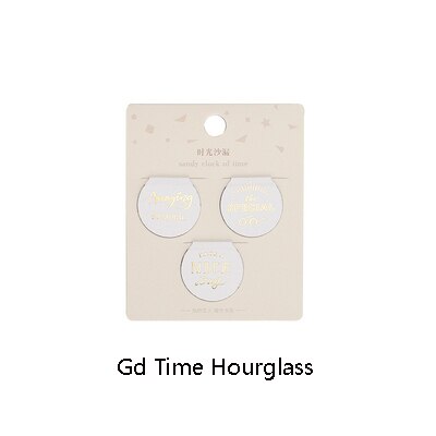 3 stks/set Vintange Magneet Bladwijzer Kawaii Bookmark Goud Verijdeld Boek Markers Kawaii Boek Marks Briefpapier voor Meisjes: Gd Time Hourglass