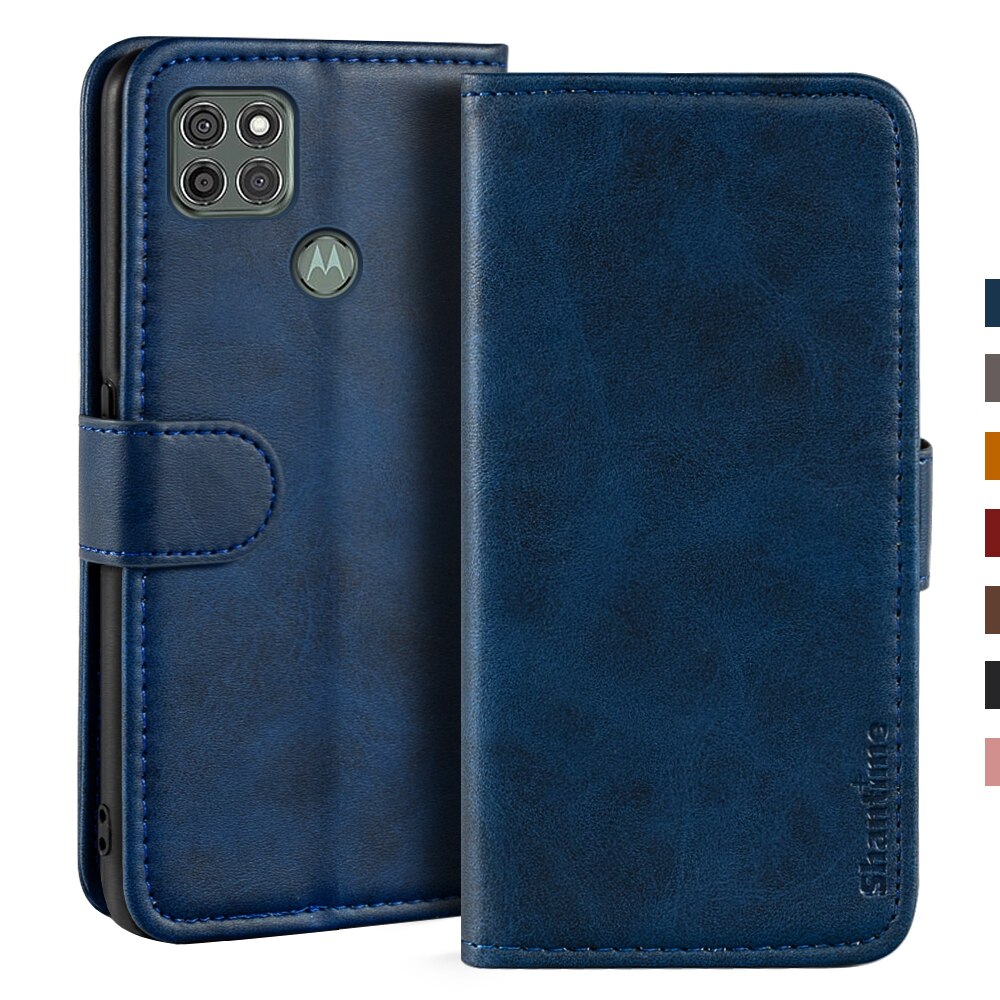 Case For Motorola Moto G9 Power Case Magnetic Wallet Leather Cover For Motorola Moto G9 Power Stand Coque Phone Cases: Blue