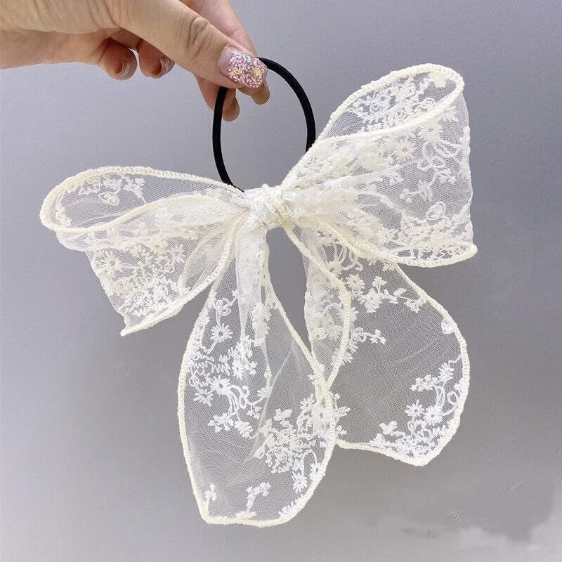 Horquillas con lazo de perlas de encaje para niña, pinzas para el pelo con lazo, pasadores de encaje blanco y negro, accesorios para el cabello para mujer, 2023