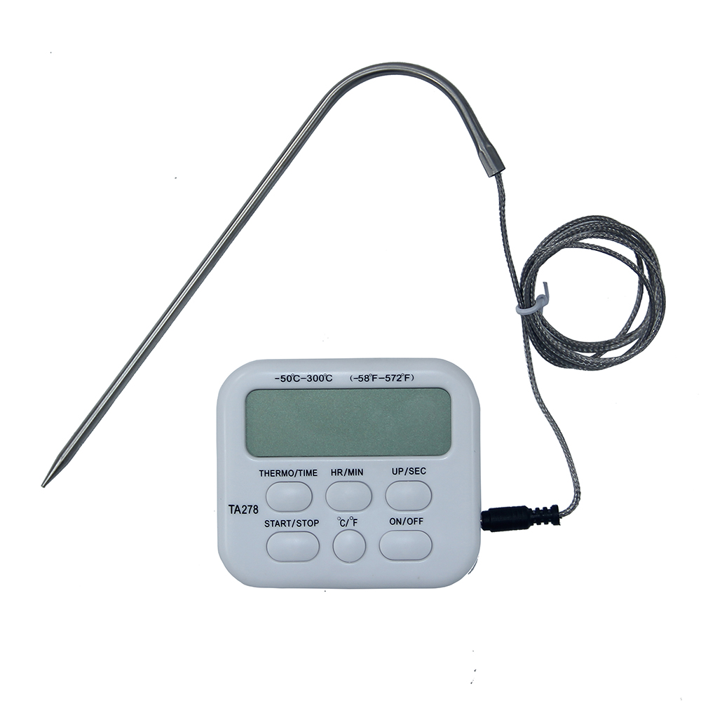Voedsel Thermometer Digitale Kabel Sensor Temperatuur Alarm Timer Voor Thuis Barbecue Koken Keuken TA278
