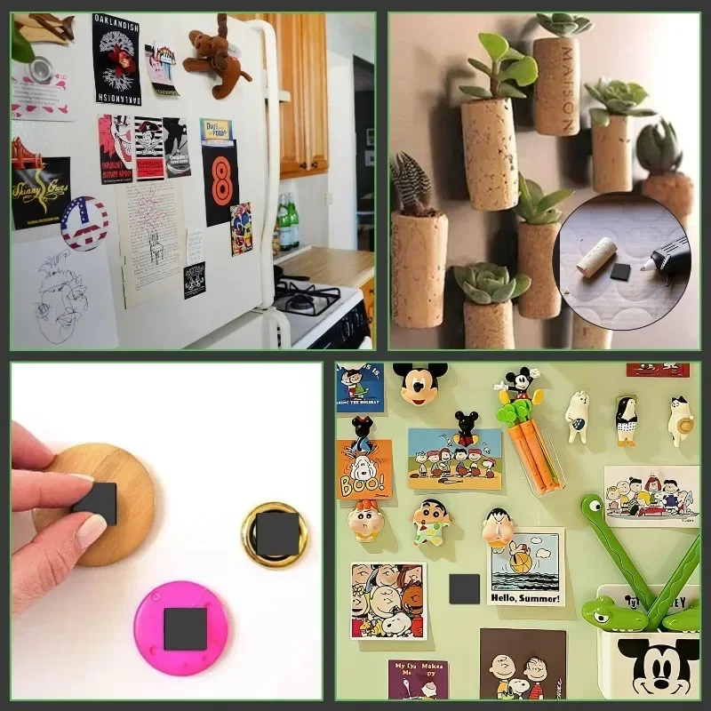 20PCS Square Magnetic Sheets Self Adhesive Magnets Soft Magnetic Sheet for Household Office Flexible Stickers Craft Fridge Decor