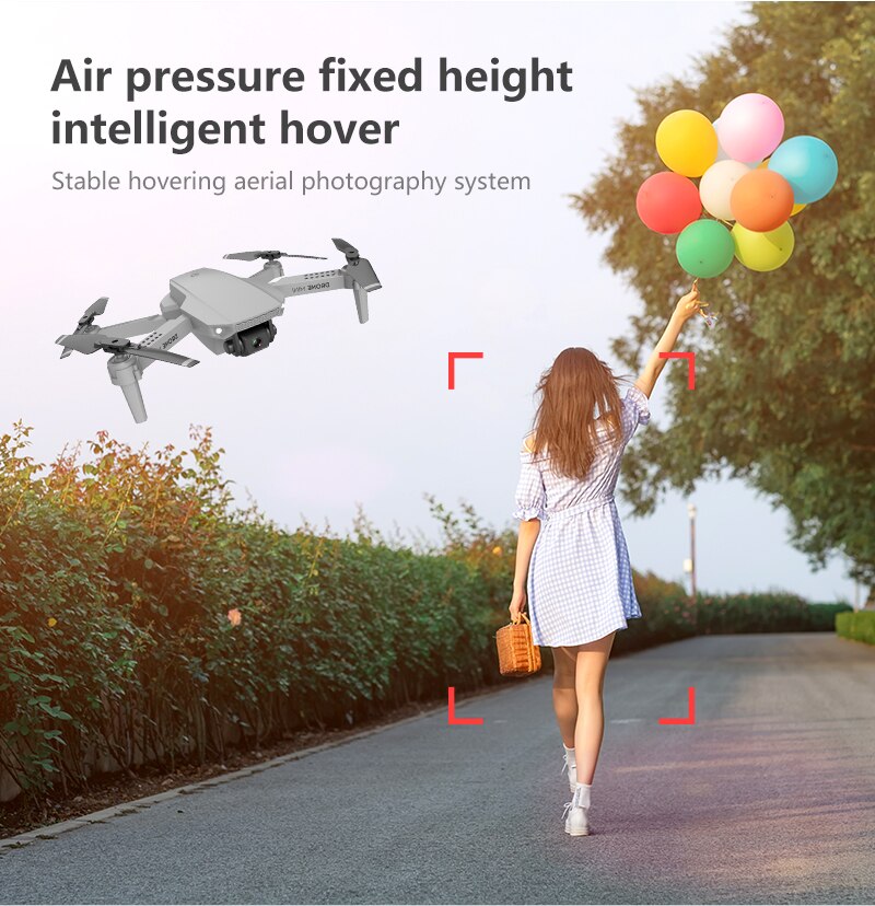 E88 RC Drone With 4K HD Wide Angle Camera Wifi 1080p Fpv Video Live Quadcopter Outdoor Hand Throwing Plane Remote Control Toys