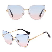 Gafas de sol transparentes de Metal para mujer, lentes sin montura