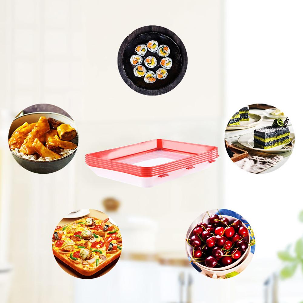 Plateau de conservation des aliments de 6 pièces pour le récipient de stockage des aliments de cuisine